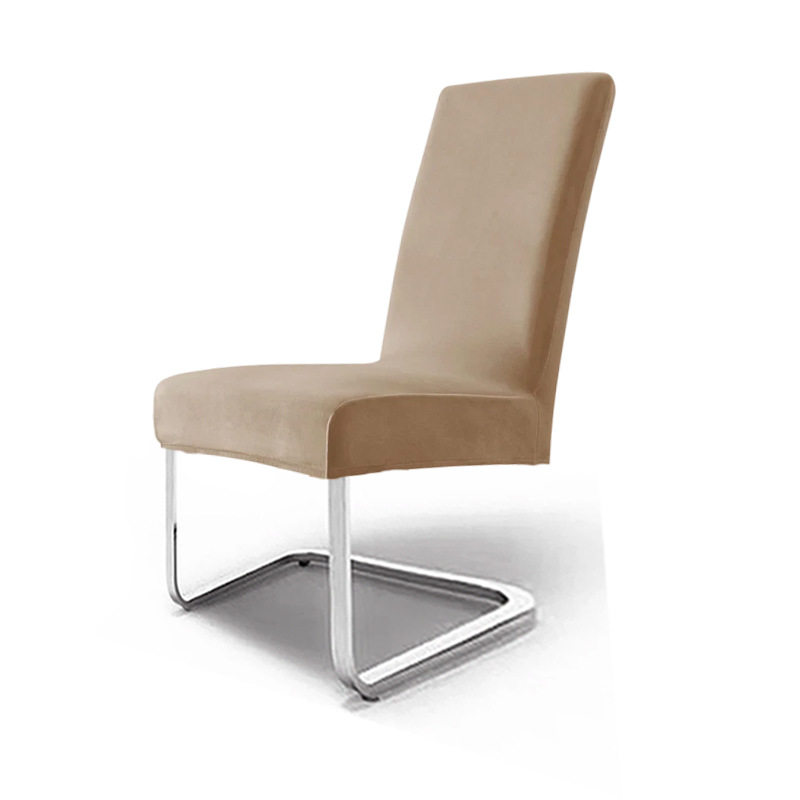 cubierta de silla de terciopelo elástica de plata gruesa cubierta de silla de comedor de hotel cubierta de polvo cubierta de silla de alto nivel sentido transfronterizo