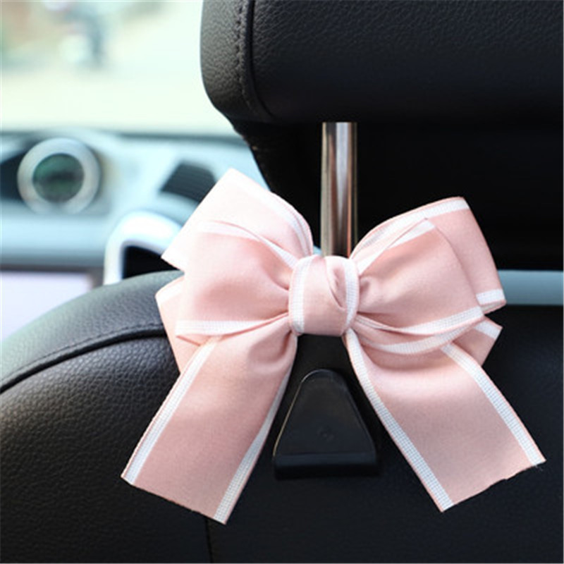 Gancho de coche, lazo, asiento de coche, gancho trasero, asiento trasero lindo, gancho pequeño multifuncional invisible, decoración de coche