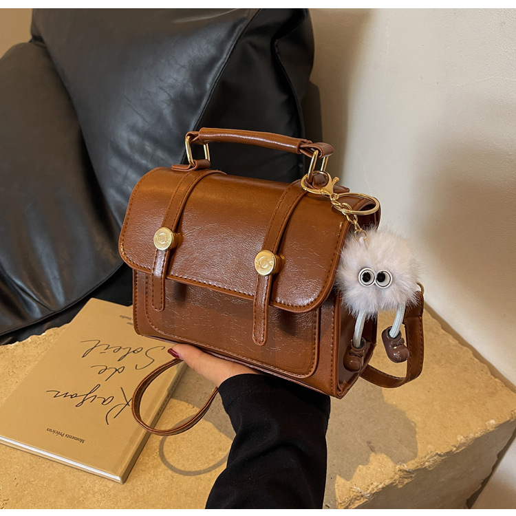 Temperamento viajero retro moda bolso 2024 nuevo estilo salvaje ins color sólido textura diagonal pequeño bolso cuadrado bolso femenino