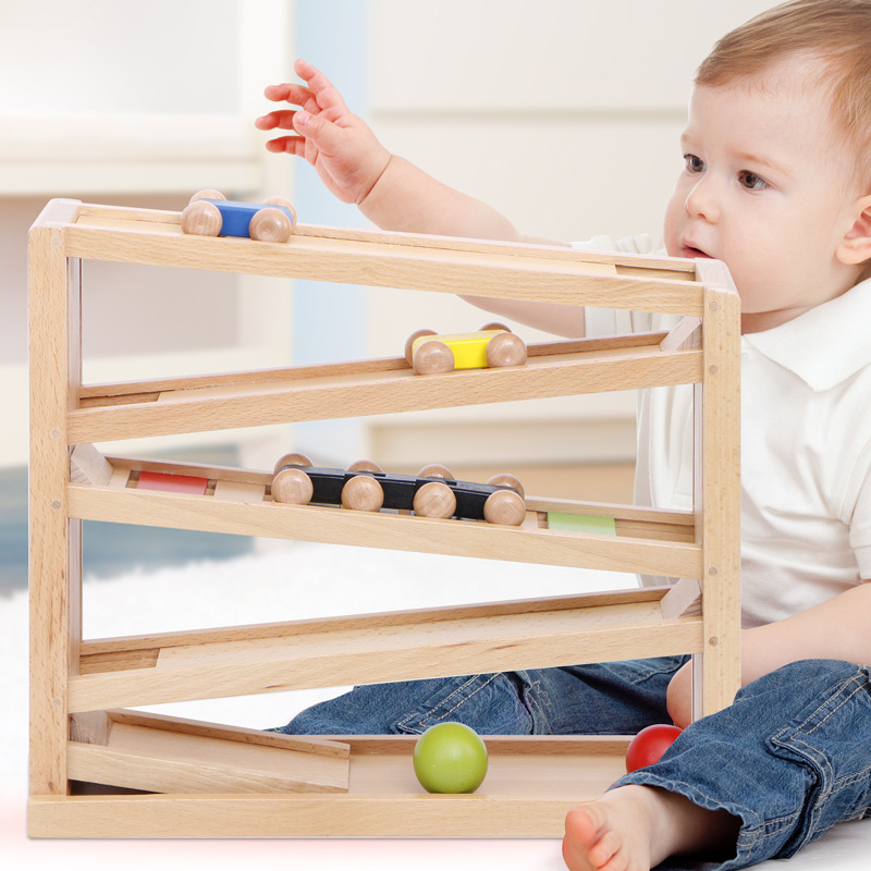 Bola deslizante pista de coches haya niños pensamiento lógico entrenamiento juguetes niño bebé educación temprana visual Tracker