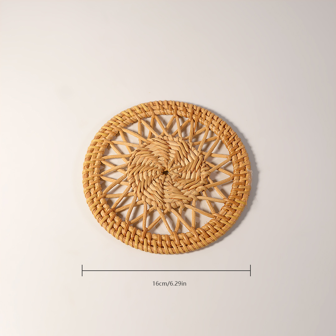 Posavasos de ratán, manteles de aislamiento térmico, colgantes de decoración de paredes de casas de familia nórdicas, porche para el hogar, sala de estar, adornos de tejido, adornos