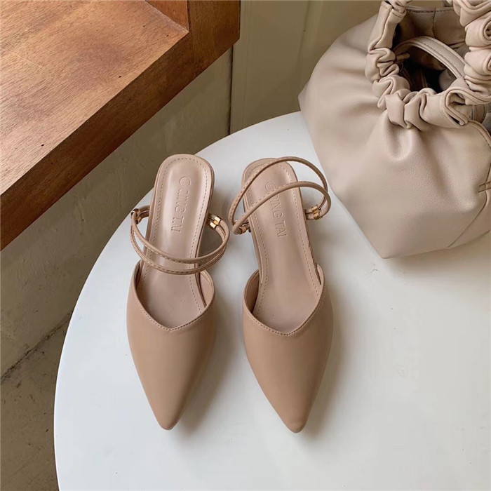 spring new pointed thick heel sandals NSHU35977