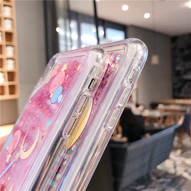 Adatto per la custodia del telefono iPhone 15 ProMax, Apple 14 bellissima ragazza con stella e bastone lunare, polvere glitterata, liquido_voghion.com