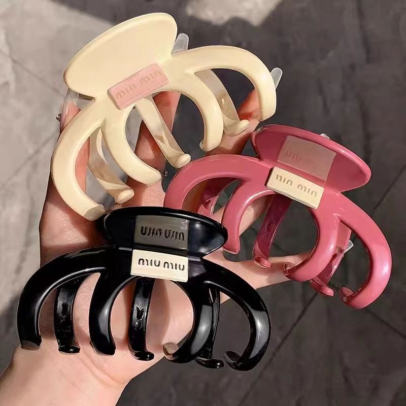 Kadınlar için büyük saç tokası, retro akrilik saç tokası, başın arkasında basit köpekbalığı tokası, üst düzey yeni moda