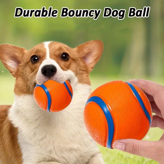 Dog Toy Ball-Shaped Elastic Bite-Resistant Sound Self-Pleasure Relief Boredom Bite-Resistant Tennis Ball Molar Training Dog Interactive Pet Supplies