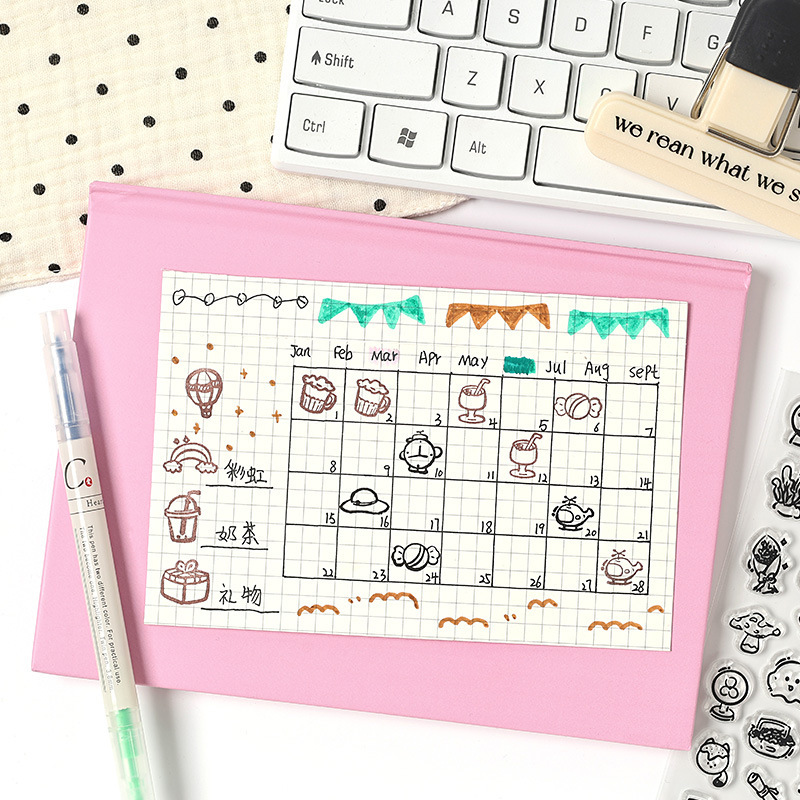 Sello de silicona transparente retro transfronterizo pequeño objeto sello de cuenta de mano DIY sello de interés impresión