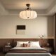 French bedroom chandelier retro high-class solid wood restaurant cloth lamp Nanyang style warm room master bedroom ceiling lamp