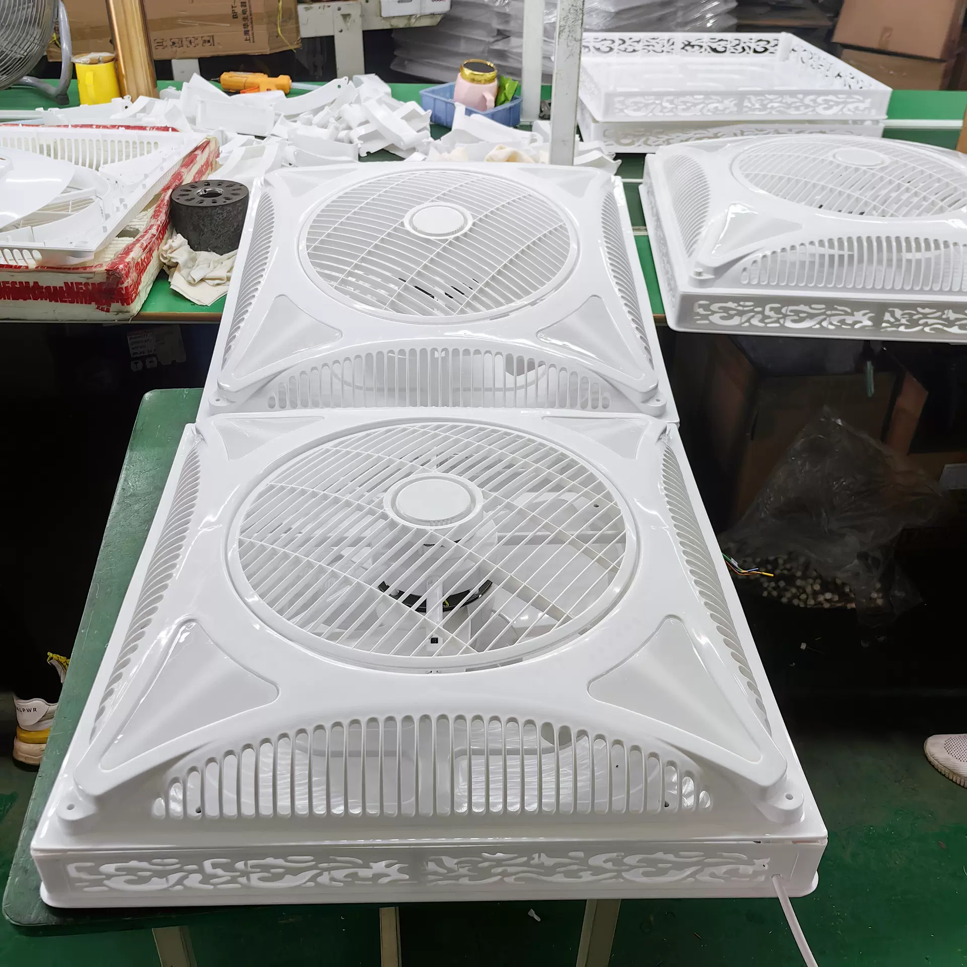 集成遥控吊顶风扇嵌入式石膏板天花吸顶电风扇商用循环扇600*600