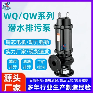【定制】WQ潜水排污泵污水污物提升电泵无堵塞工程污水泵耐磨铸铁