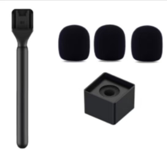 Interview handheld stick + station logo + two sponge heads