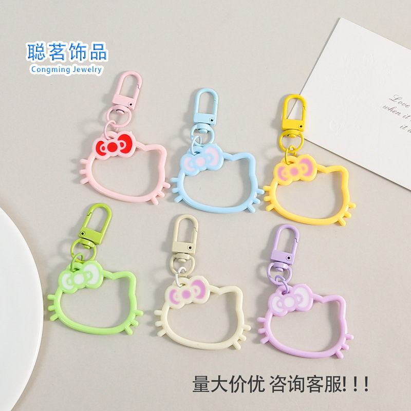 New Cartoon Cat Keychain, Cute Backpack Pendant, Girly Gift for Couples and Best Friends, Silicone Accessory