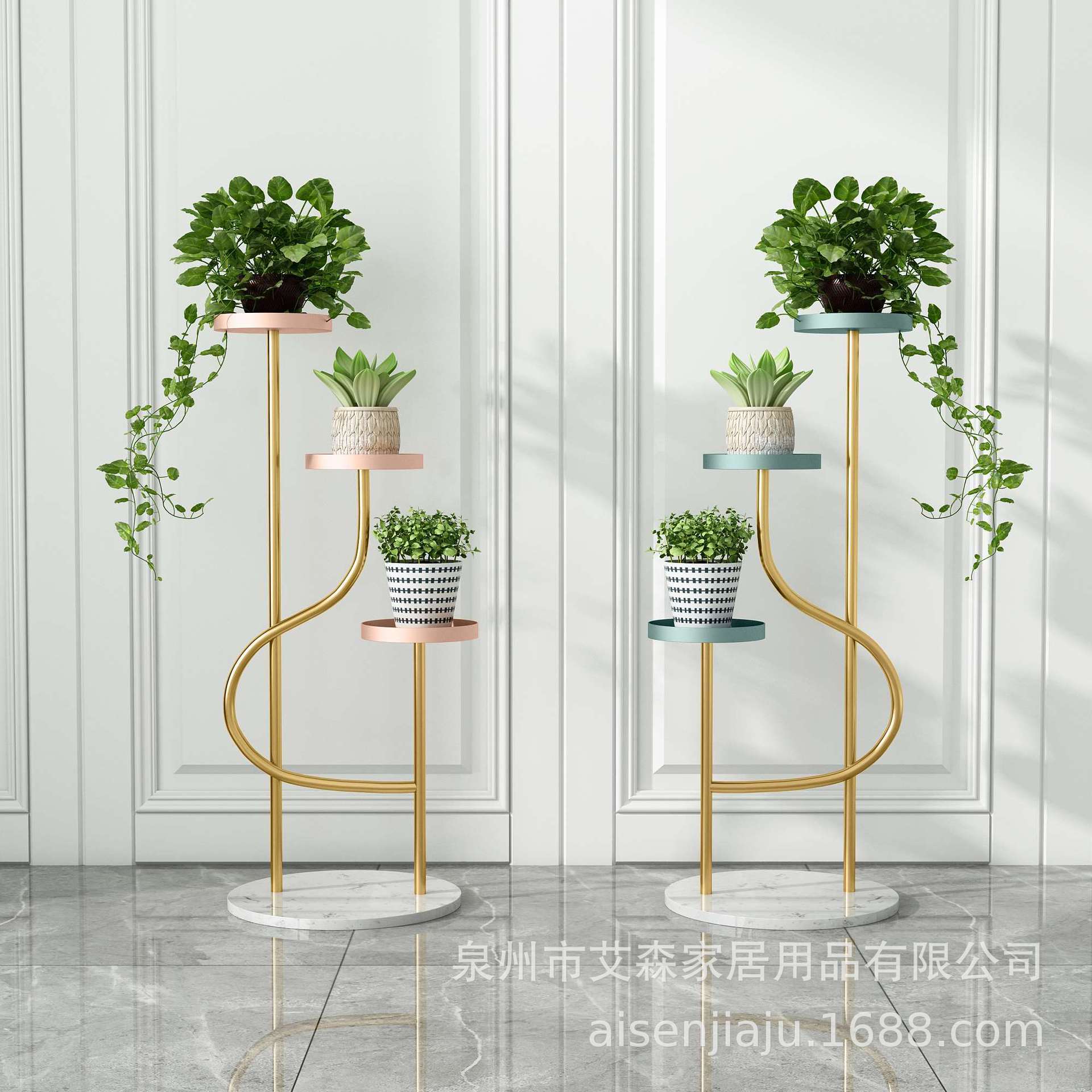 Direct Sales Manufacturer SH Three-Layer Rack, Fashion Metal Flower Stand for Living Room, Nordic Modern Light Luxury Pothos Flower Pot Decor, Dropshipping
