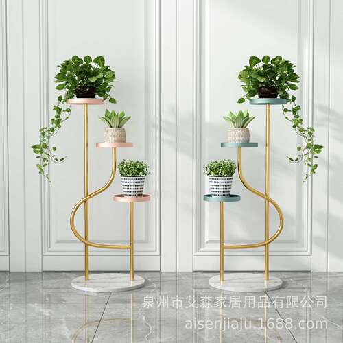 Direct Sales Manufacturer SH Three-Layer Rack, Fashion Metal Flower Stand for Living Room, Nordic Modern Light Luxury Pothos Flower Pot Decor, Dropshipping