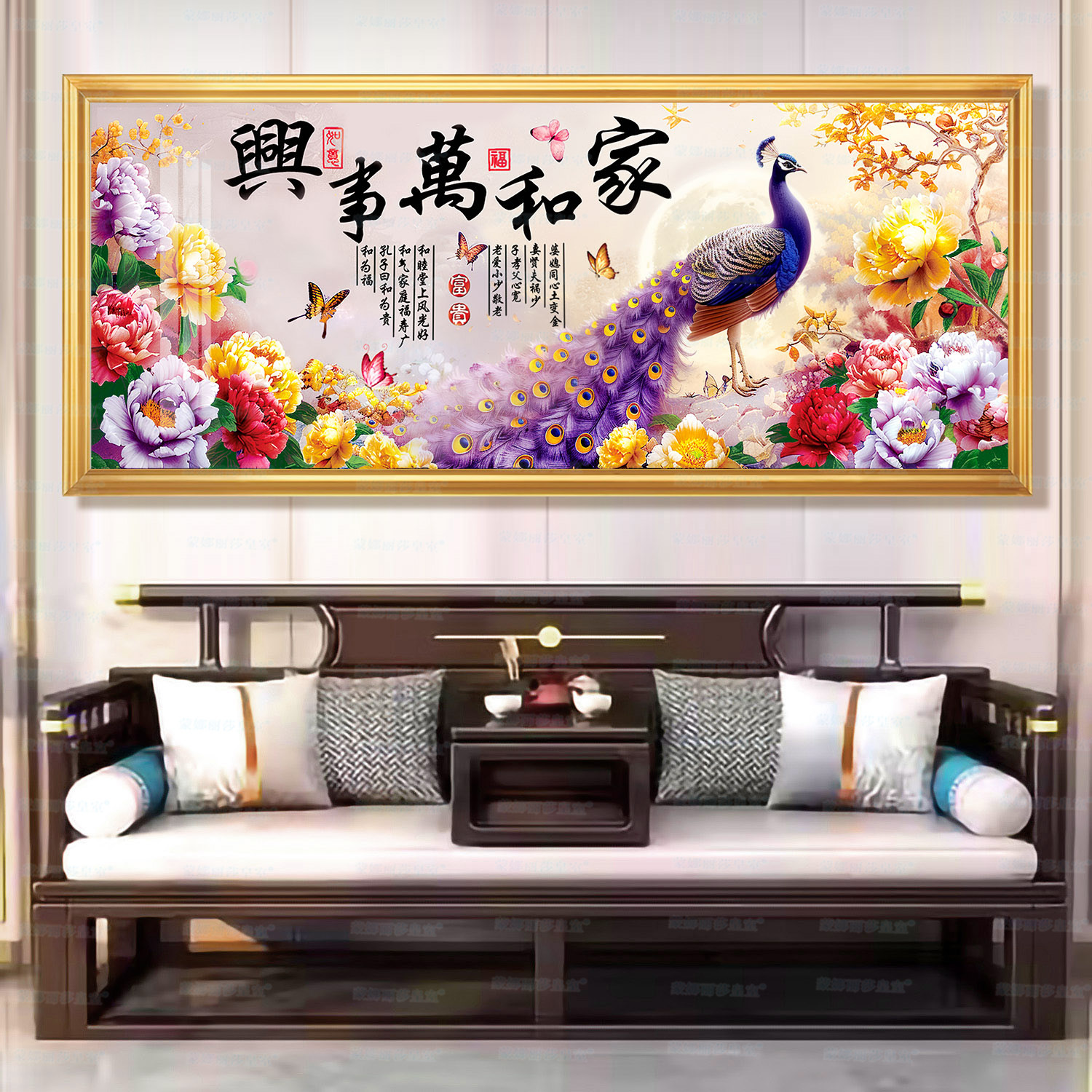 [Algodón importado] Mona Lisa Real Casa de bordado cruzado y todo el mundo prosperando rico Peacock sala de estar bordado cruzado image 6