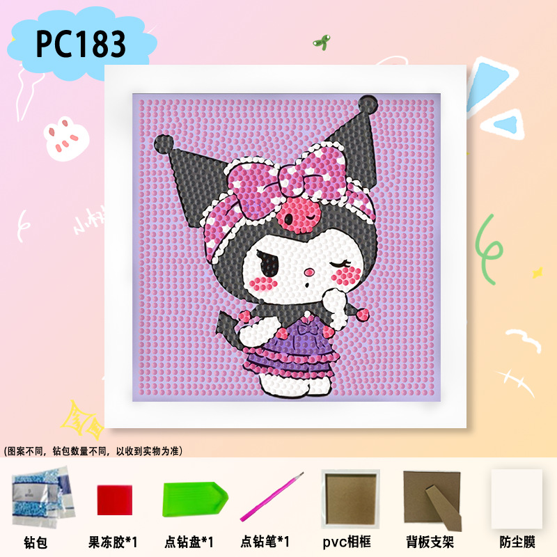 Nueva pintura de diamantes Nezha para niños hechos a mano bricolaje dibujos animados Sanrio pegatinas de mampostería juguetes de diamantes adhesivos para niñas