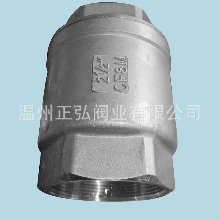 304不锈钢立式止回阀 H12W-16P弹簧式止水阀  2.5寸止回阀DN65