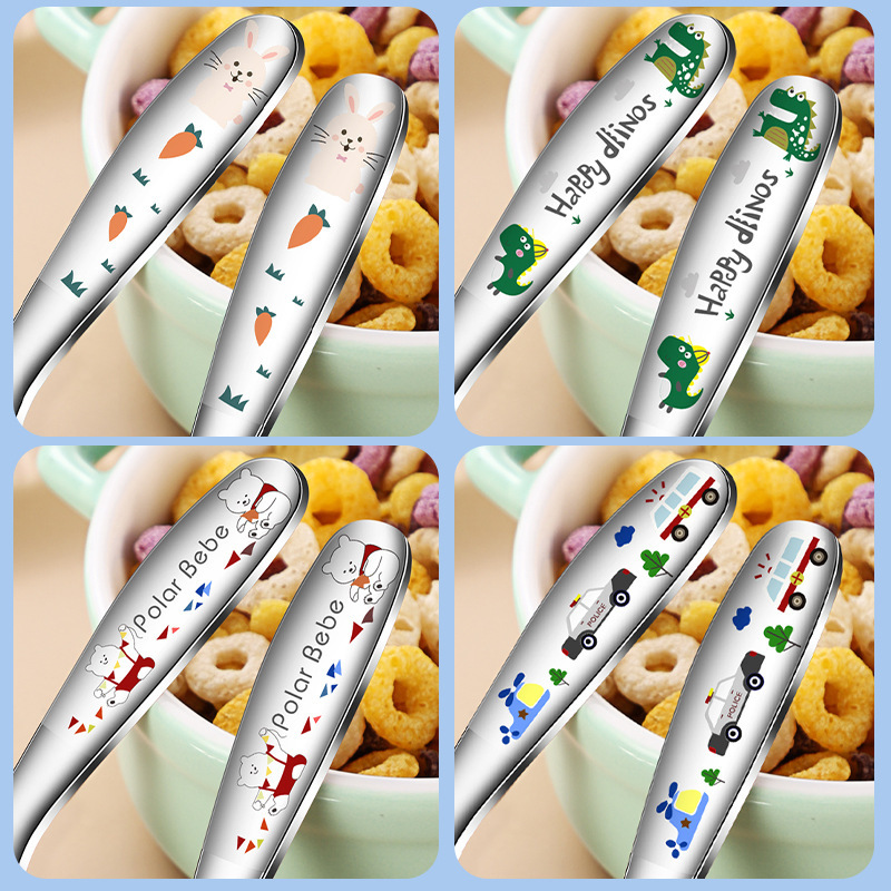 ステンレススプーン子供家庭用スプーン赤ちゃんスプーンスプーン高颜値食事小スプーン乾飯316スプーン|undefined