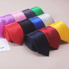 Men's and women's black 5CM tie one color solid color single color narrow business Korean version British formal wear casual bright surface wholesale