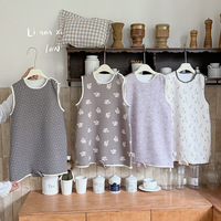 88085儿童无袖睡袋秋冬新款女童马甲宝宝背心式睡袋连体家居服