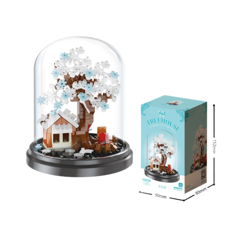 [도매] 새해 사계절 나무 집 먼지 커버 건물 블록 레고 장식품과 호환 장식 어린이 선물