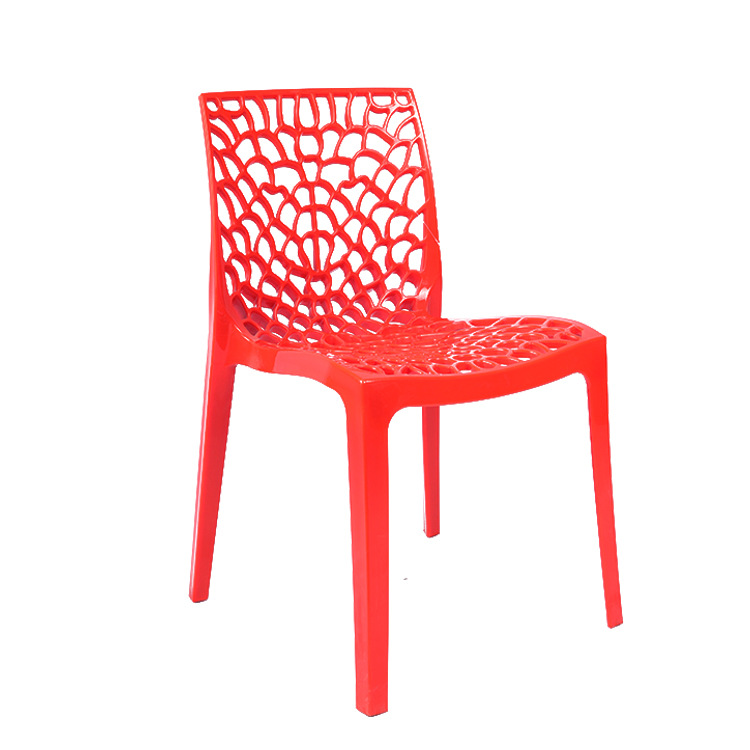 silla de respaldo nórdica simple una sola pieza de material PP respaldo adulto reposabrazos silla de comedor hueco image 1