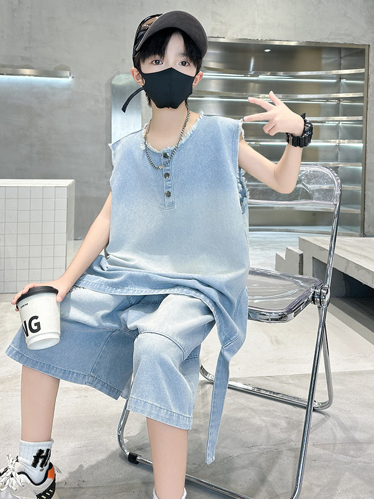 Summer denim vest for boys