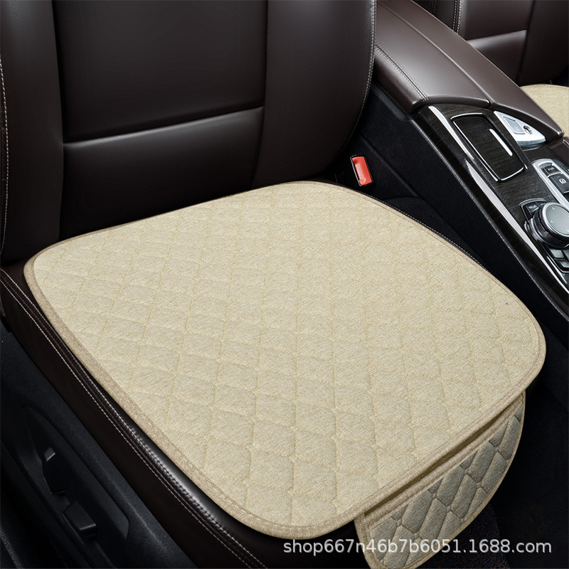 Cojín de asiento de automóvil lino cojín de asiento de automóvil lino cubierta de asiento de automóvil tres piezas cojín de asiento cojín de automóvil exportación ventas calientes