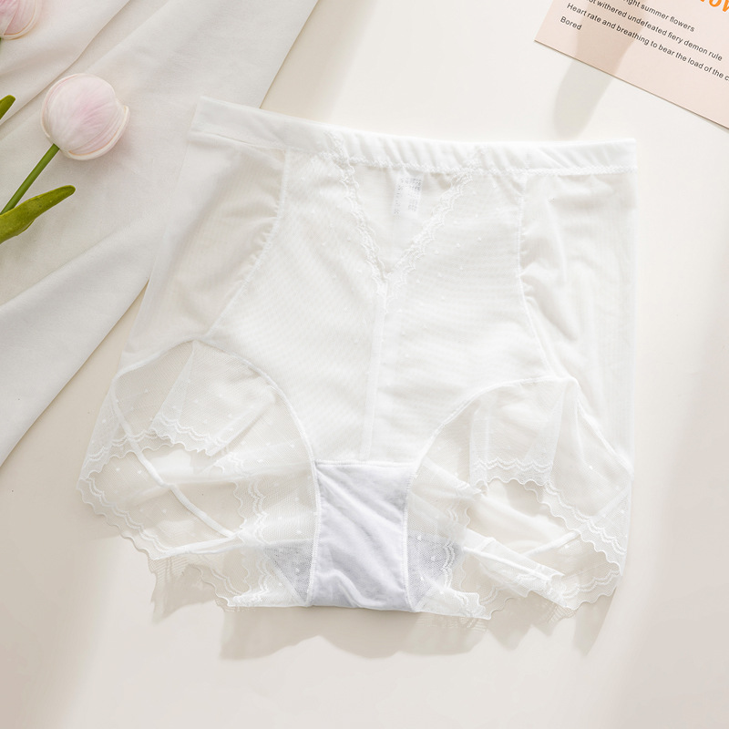 Bragas de seda de hielo que no dejan marcas, abdomen invisible femenino, encaje sexy 2024, nuevos pantalones cortos antibacterianos de entrepierna de algodón puro, refrescante