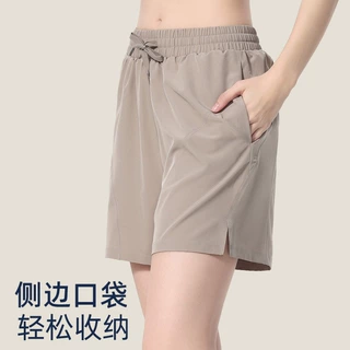 宽松夏季运动中裤外穿女训练跑步健身短裤休闲透气速干高腰瑜伽裤