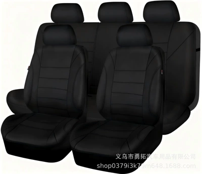 Universal seat cover — Crescent Fabric Universal Car Seat - black-2-piece-set-single-seat