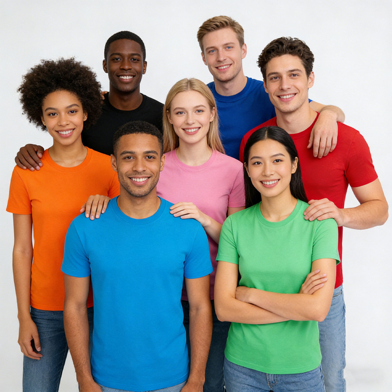 European Size Pure Color Round Neck T-Shirt Customized Loose Pure Color Work Clothes with Printed Logo White Event Promotion Advertising Shirt