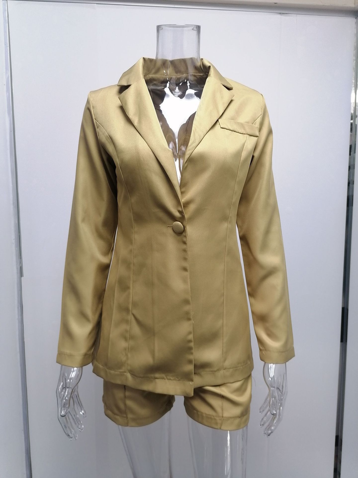 Elegantes Damen Blazer Set Langarm Für Herbst Und Winter Mode_voghion.com