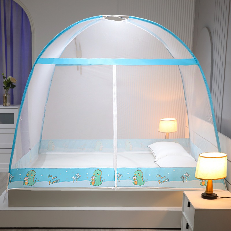 2023 nueva instalación-libre anti-Mosquito a prueba de polvo bolsa mongol impresa mosquitera dibujos animados anti-mosquito 1,5 m 1,2 m 1,8 M