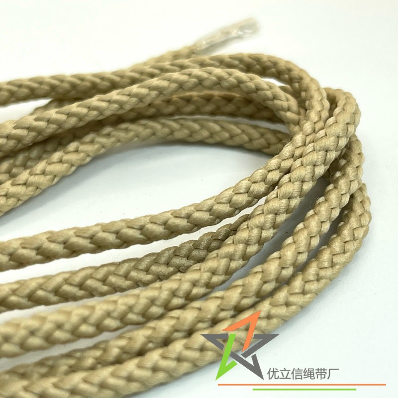 3mm土黄色涤纶八股绳 深杏色8股编织绳 饰品挂绳 礼盒包装绳 吊绳