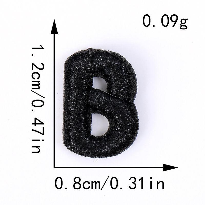 电脑刺绣布贴黑白小数字字母跨境批发DIY服饰补丁装饰贴刺绣辅料|undefined