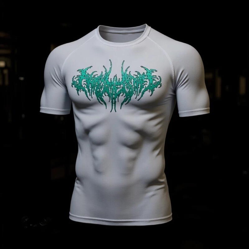 Men's Fitness Clothing Running Men's Jogging Elastic Short-Sleeved Sports Shirt Tights Running Compression Sports T-Shirt