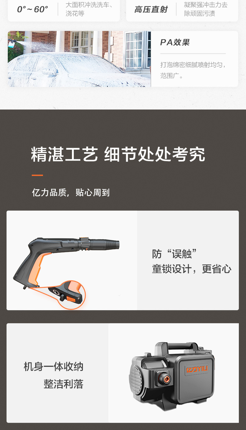 Yili Black Knight 4350 High Pressure Car Washer 220v Portable