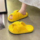 Cross-border plus size cross-flat-bottomed one-word drag new girls butterfly home soft bottom comfortable cotton slippers cold sticky thick bottom