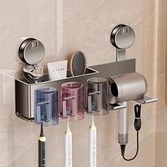 トイレ吸盤歯ブラシホルダー歯ブラシホルダーホルダーうがいコップブラシホルダー収納洗面台壁掛け家庭