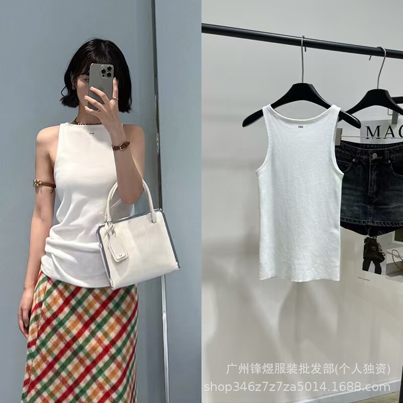 High-Quality~Nanyou 26 New Summer Fashion Items Miu Series Women's Simple and Stylish Knit Vest Top High-Quality~Nanyou 26 New Summer Fashion Items Miu Series Women's Simple and Stylish Knit Vest Top