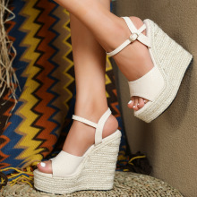 10368-A13 外贸欧美性感新款时尚简约恨天高坡跟防水台车模特凉鞋