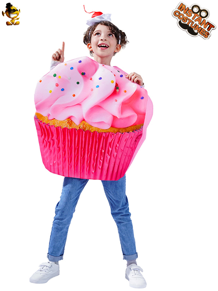 Disfraz de cupcake de helado para niños de Halloween, disfraz de escenario cosplay, disfraz de actuación