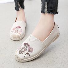 代发夏季渔夫鞋女2022新款懒人一脚蹬孕妇帆布百搭透气韩版老北京
