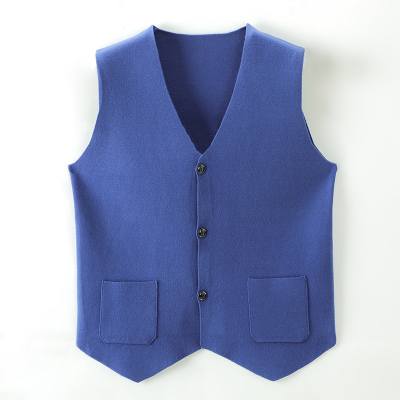 Otoño e invierno en stock Chaleco de piel de color sólido sin cuello engrosado cálido terciopelo dorado cardigan de un solo pecho chaleco sin mangas top