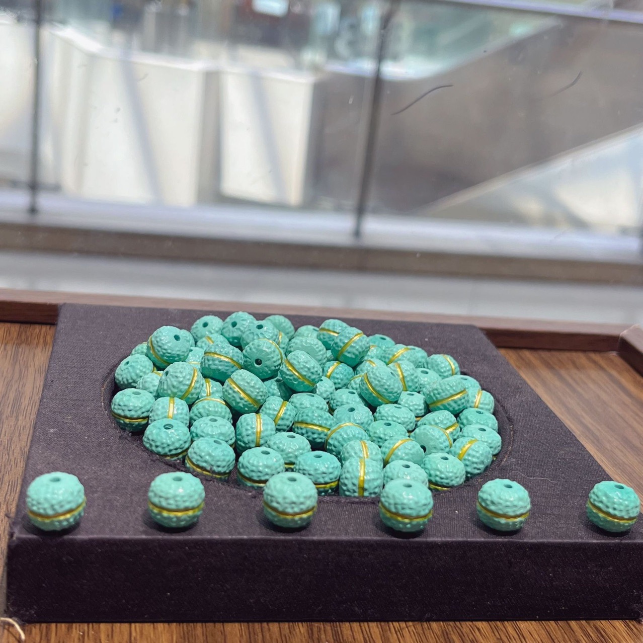 菱镁矿松石描金一线配件手工DIY文玩手链项链隔珠配珠时尚配饰