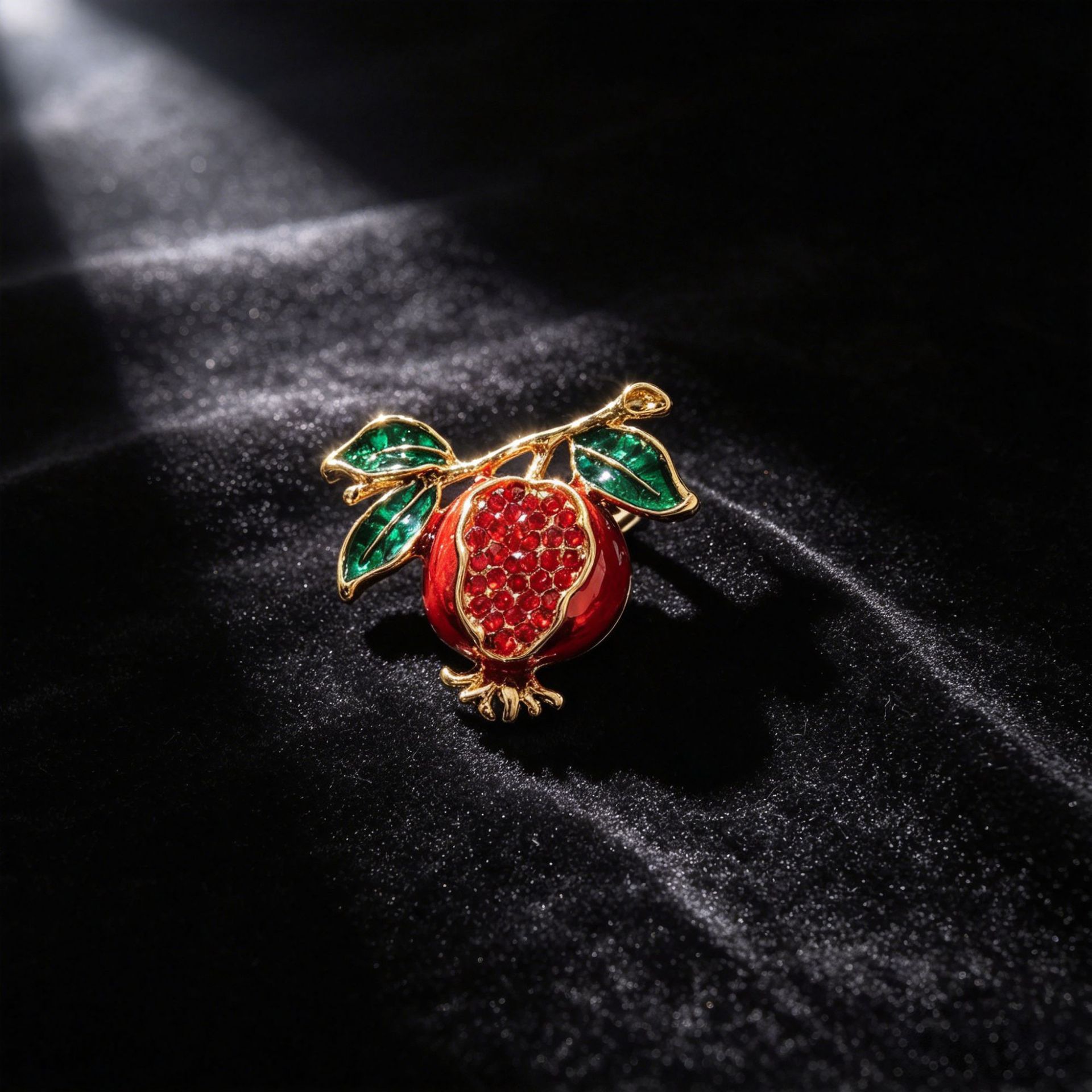 Traditional Chinese-style pomegranate brooch, exquisite enamel pin, high-end accessory for suits and coats, symbolizing abundance and good fortune, a unique and stylish piece of jewelry