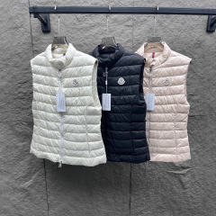 M家25冬季新款洋气无袖立领轻薄保暖修身蒙家羽绒服马甲短款背心