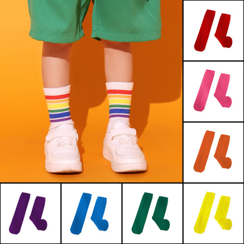 Children's sock candy-colored stack socks June 1st performance uniform for boys and girls colorful socks