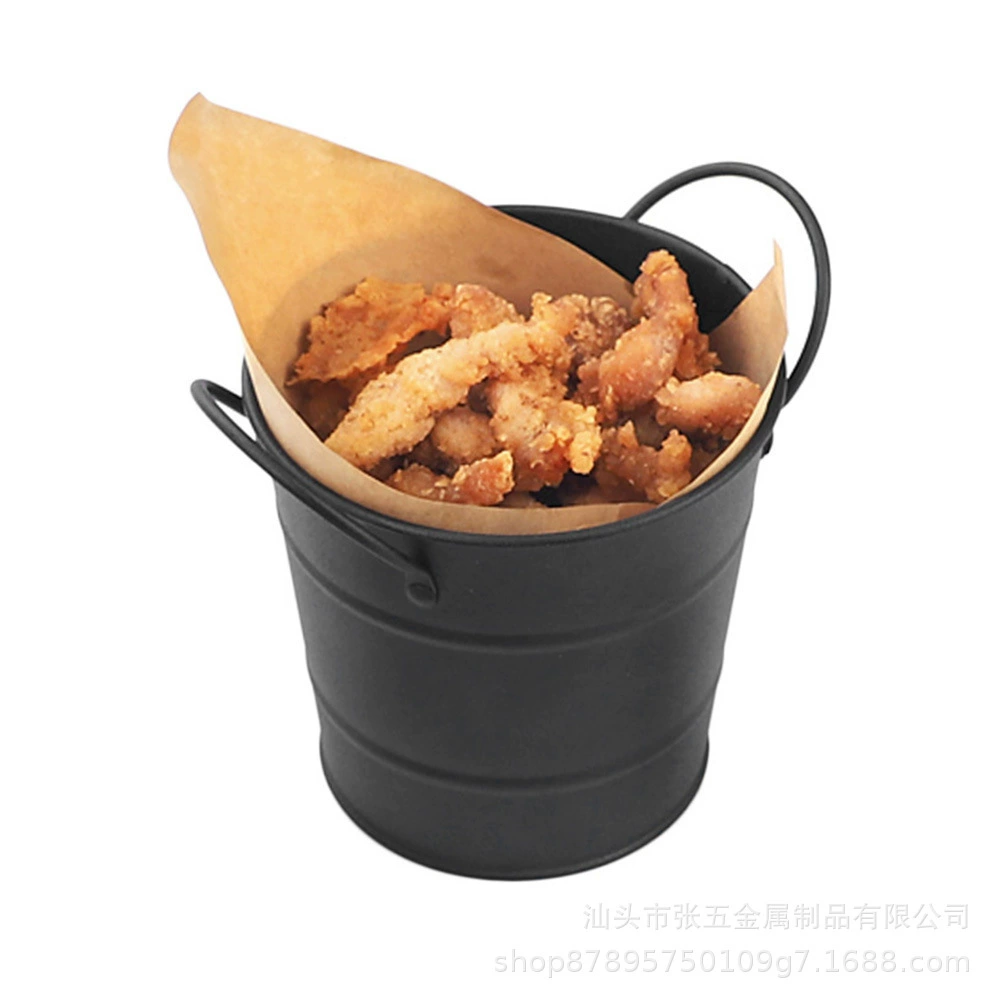 ИСТОЧник Фабрика черное железное ведро жареная курица корзина бинауральное мини ведро со льдом закуска жареная курица ведро соус картофель фри бочка