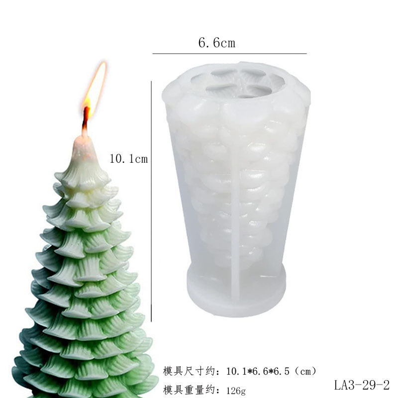Molde de silicona de vela de árbol de Navidad molde de Yeso de incienso molde manual DIY molde de silicona de árbol de Navidad molde tridimensional image 7